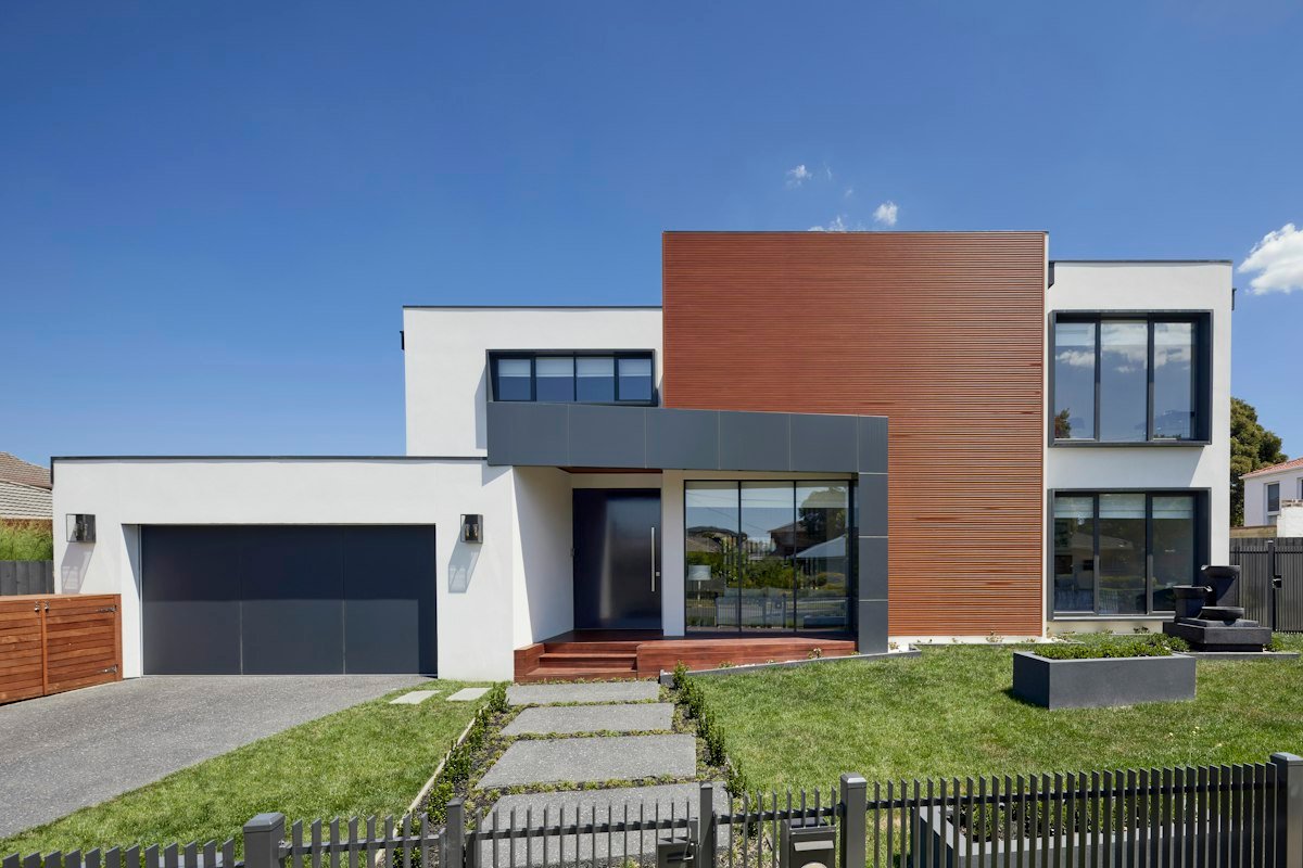 Completed modern commercial building